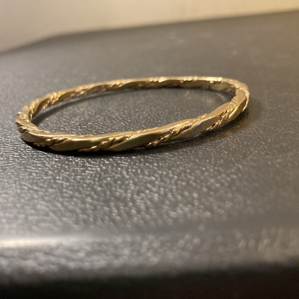 MCM Gold Tone Braid Twist Bangle Bracelet –‎ 2.75in Medium, Costume Jewelry
